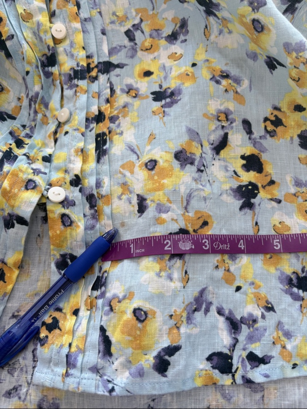 J. Jill Love Linen Floral Blouse, Size M - Picture 15 of 16